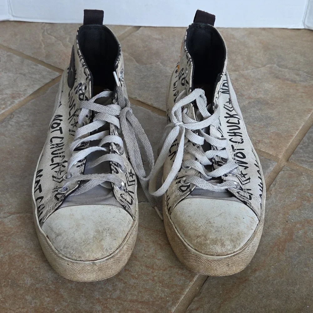 Converse Not Chuck Graphic High-Top Sneakers Thrashed Sz 9.5 - Picture 3 of 17